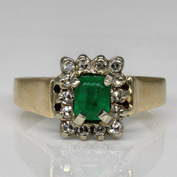 Emerald & Diamond Cocktail Ring | 0.51ct, 0.21ctw | SZ 7.75 |