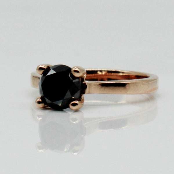 Bespoke' Black Diamond Solitaire Ring | 1.75ct | SZ 7 |